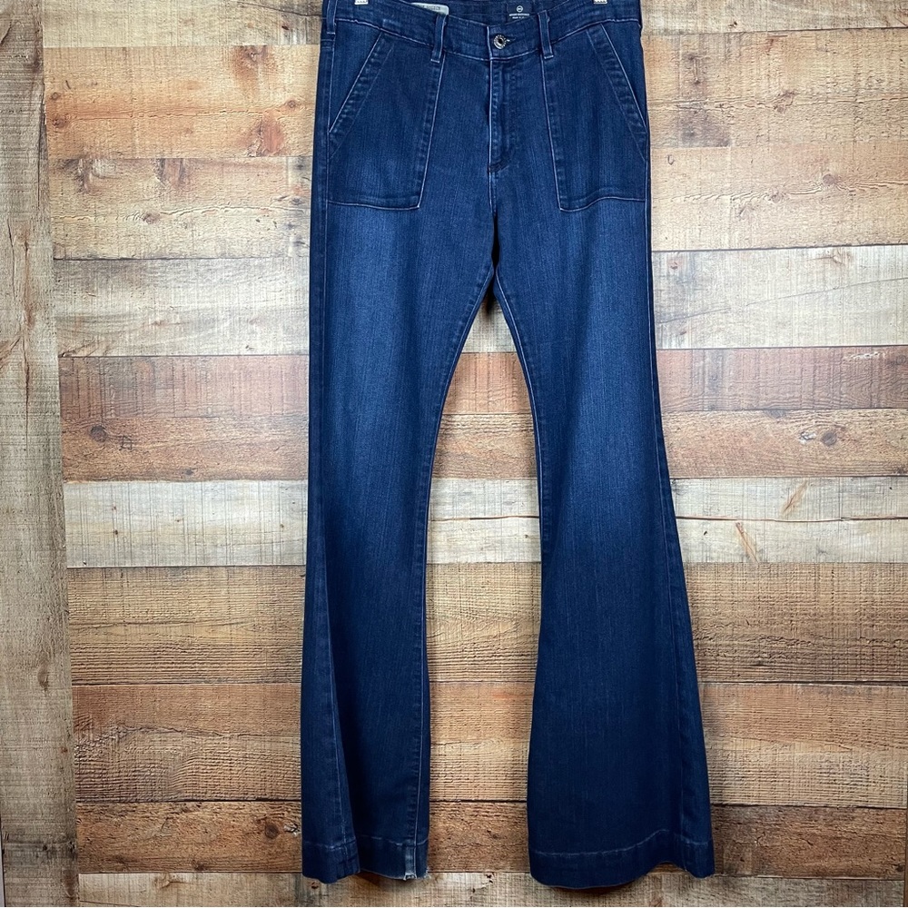 AG Adriano Goldschmied Jeans The Goldie Patch Pocket Bell Bottom Women’s Sz 30R